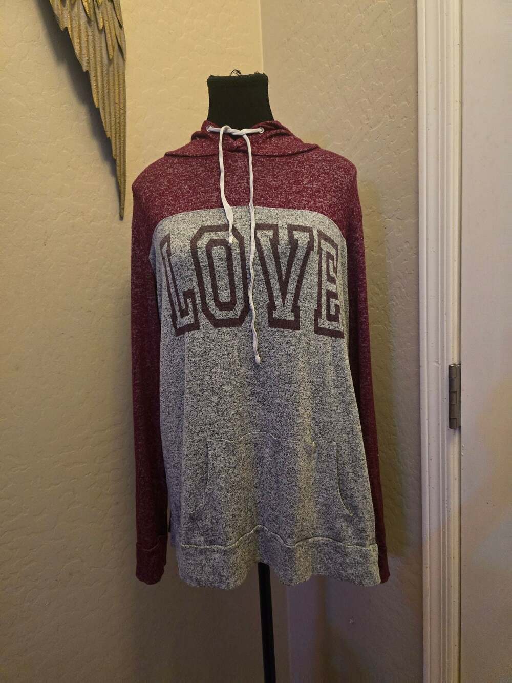 Occasion Women's LOVE Graphic Colorblock Hoodie Sweatshirt